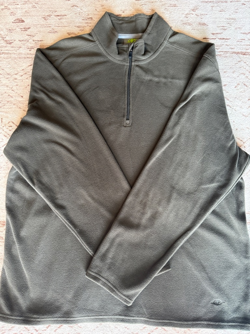 Men's Olive Half-Zip Fleece Pullover